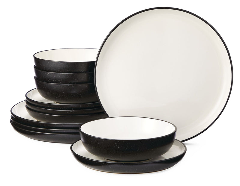CANVAS Catalone Two-Tone Stoneware Dinnerware Set, Serves 4, 12-pc S0