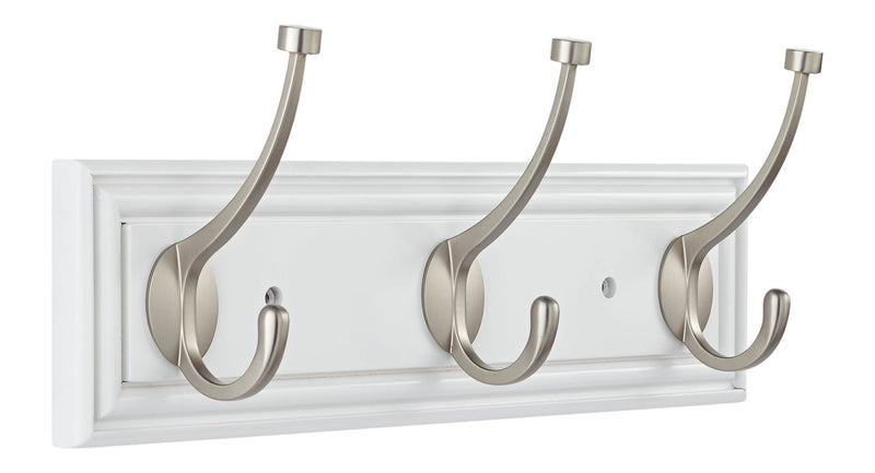 CANVAS Galena Stainless Steel 3-Hook Rail, White, 16-in S5