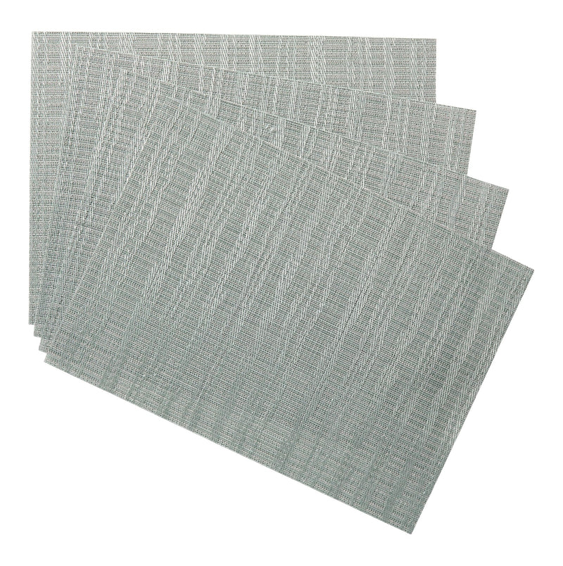 CANVAS Lurex Rectangle Textilene Woven Placemat, Sage, 13-in x 18-in, 4-pk L4