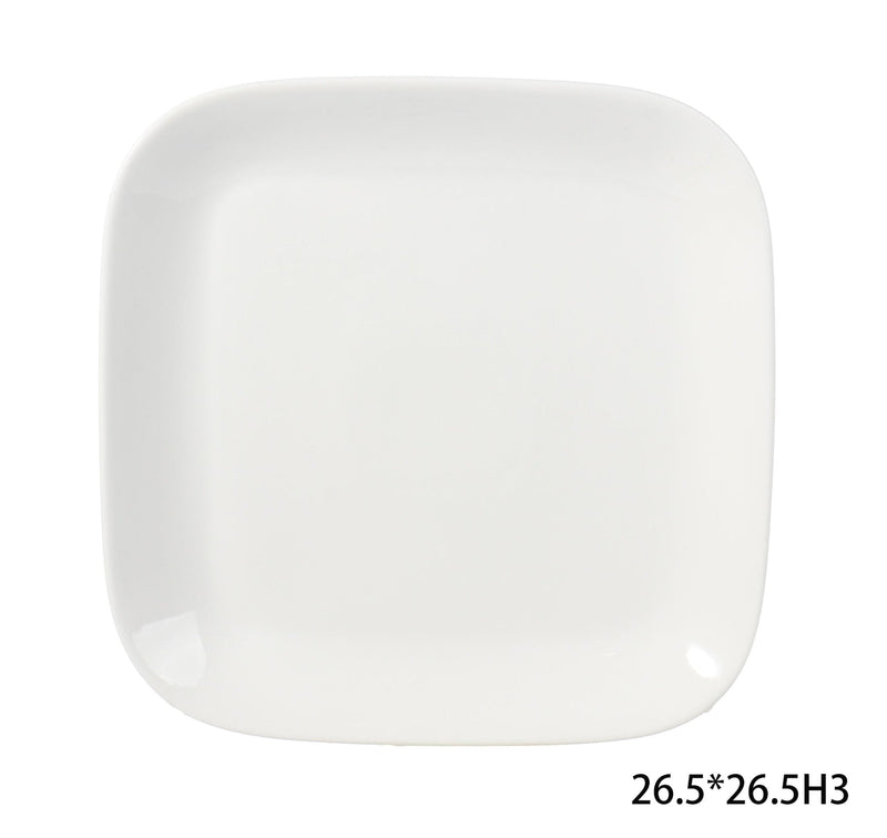 CANVAS Square Stoneware Dinner Plate, 10-in, White V5