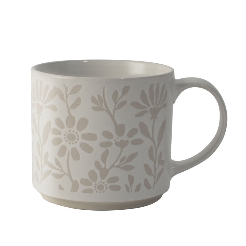 CANVAS Stackable Floral Stoneware Mug, 16-oz O0