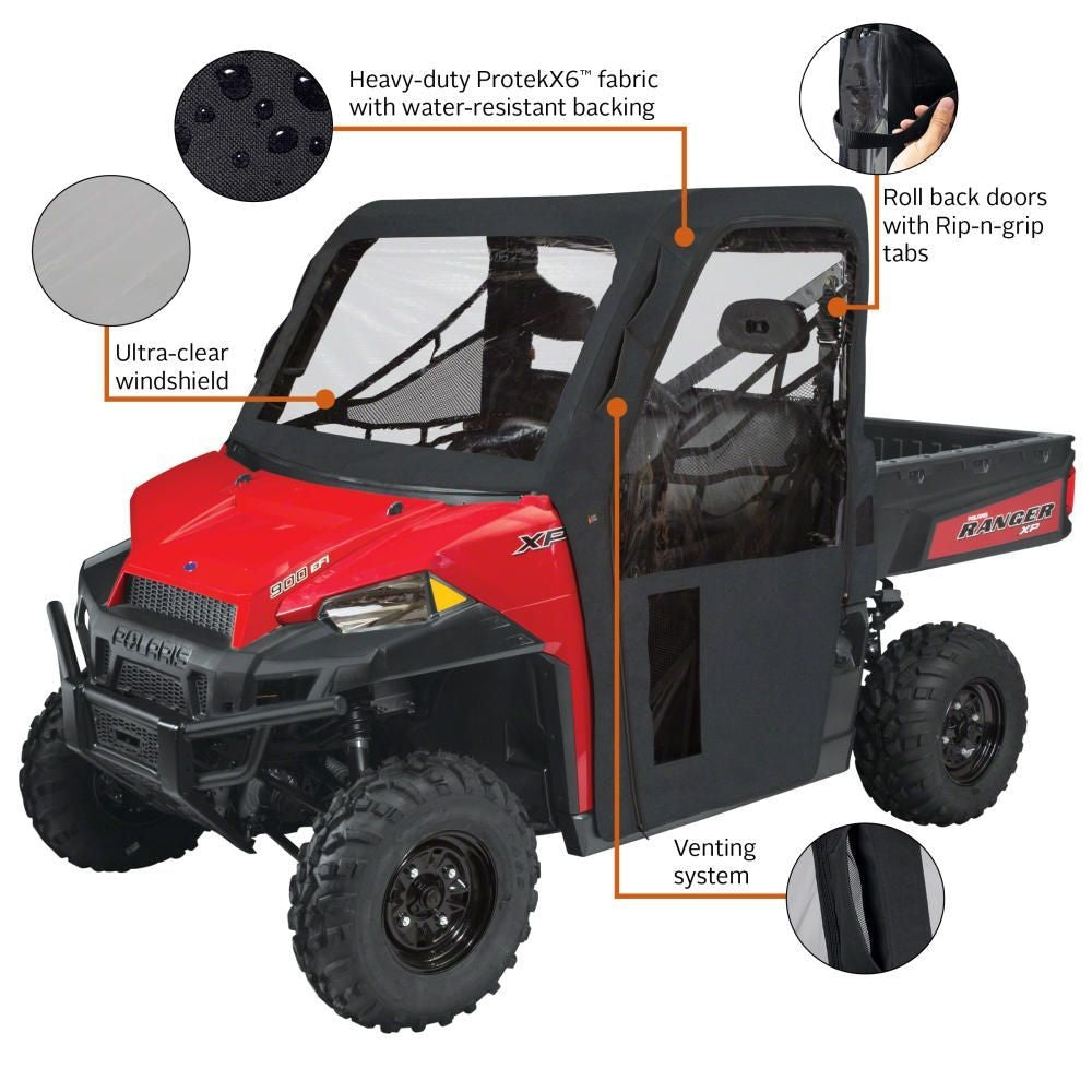 Classic Accessories QuadGear UTV Cab Enclosure for Polaris Ranger 900 XP, Black