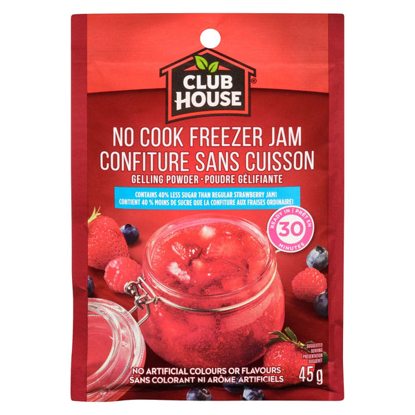 Club House No Cook Strawberry Freezer Jam, Reduced Sugar Recipe, 45-g P0
