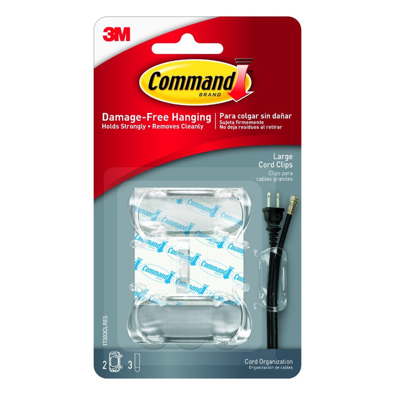 Command Clear Cord Clips, Clear J3