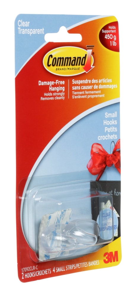 Command Clear Hook and Strips, Damage Free Hanging, 1-lb Capacity E2