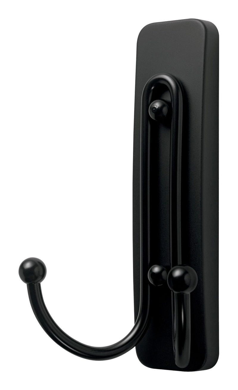 Command Large Double Hook with Adhesive Strips, Matte Black, 4-lbs, 1 Strip per Pack A5