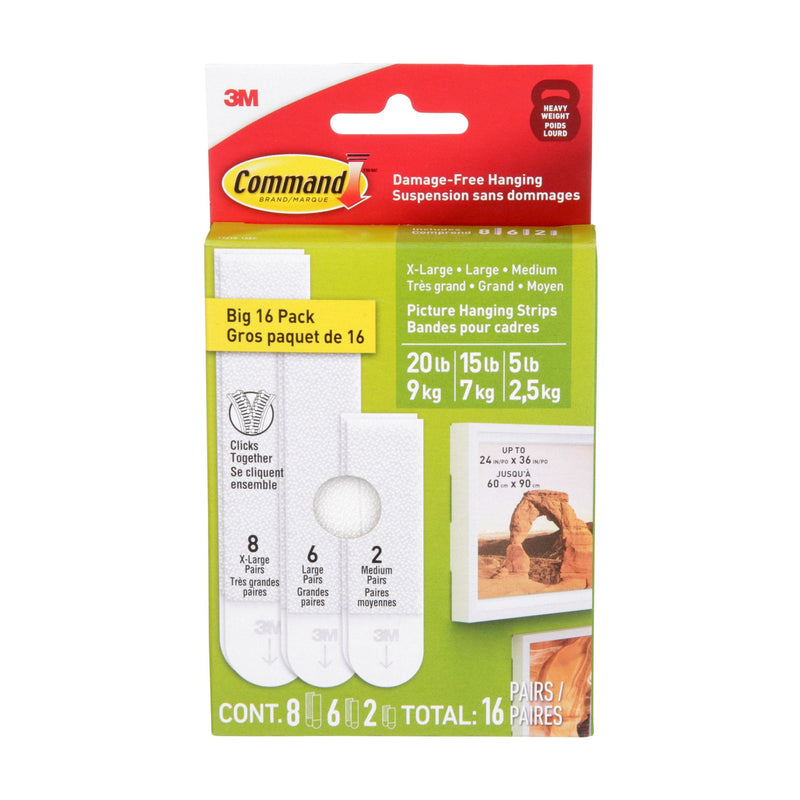 Command White Picture Hanging Strip Mixed Pack, 17218-16EF | 16 Pairs N8