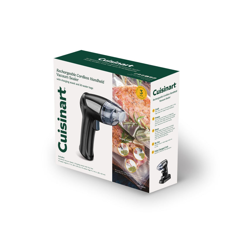 Cuisinart Cordless Handheld Vacuum Sealer with 20 Bags, Black F9