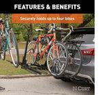 CURT 18087 Tray-Style Hitch-Mounted Bike Rack (4-Bike, 2-in Shank)