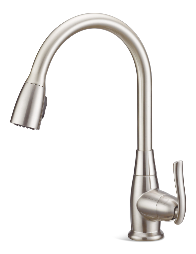 Danze Terrazo Single Handle Pull Down Kitchen Faucet, Stainless Steel P8