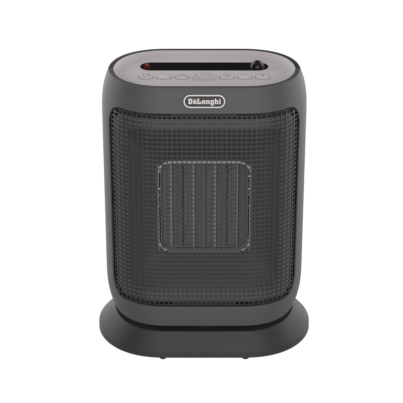 DeLonghi HFX42T15GI Oscillating Compact Ceramic Space Heater, 1500W, Grey N9