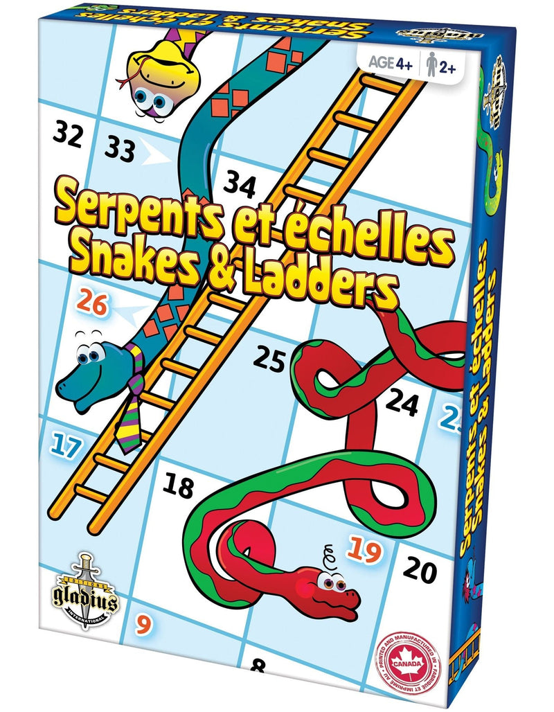Editions Gladius Snakes & Ladders Classic Family Board Game Set, Ages 4+ P8