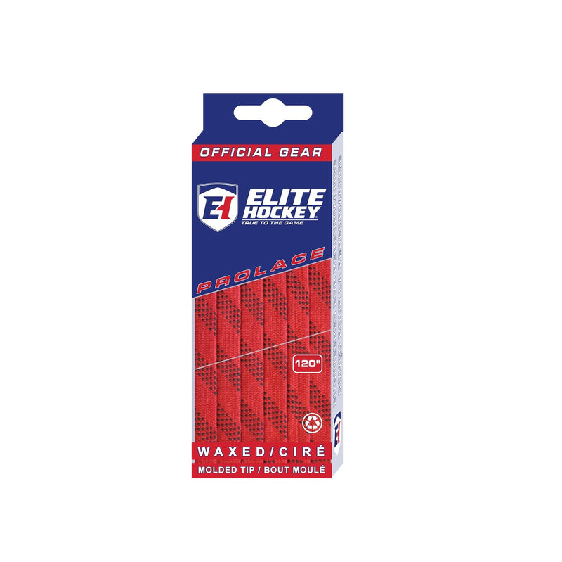 Elite Hockey Prolace Skate Laces, Waxed, Red, Assorted Sizes V7