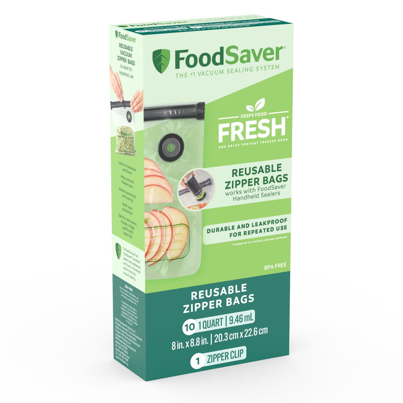 FoodSaver Reusable Zipper Vacuum Sealer Bags, 946mL, 10-pk V3