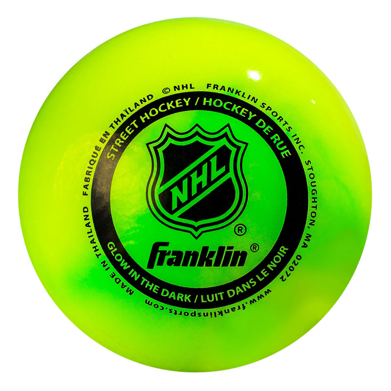 Franklin NHL Glow in the Dark Hockey Ball, Minimal Bounce, PVC, Green H1