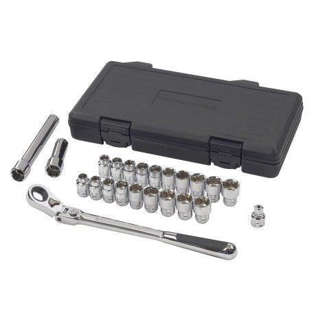 GearWrench Pass-Thru 3/8-in Drive Socket Set 23-pc, SAE/Metric N6