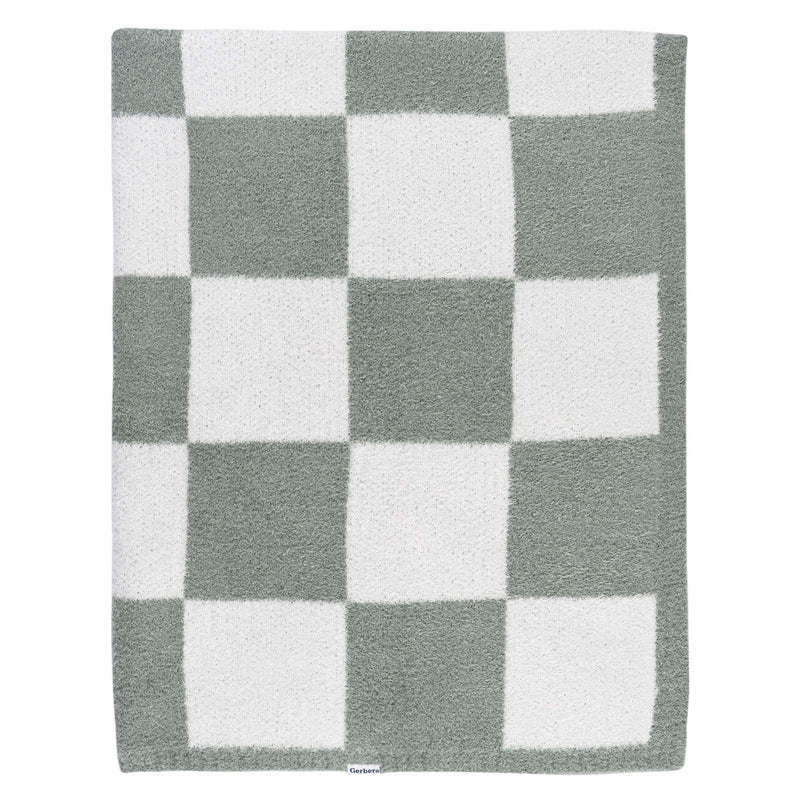 Gerber Childrenwear Green Checkered Silky Mink Baby Blanket A0