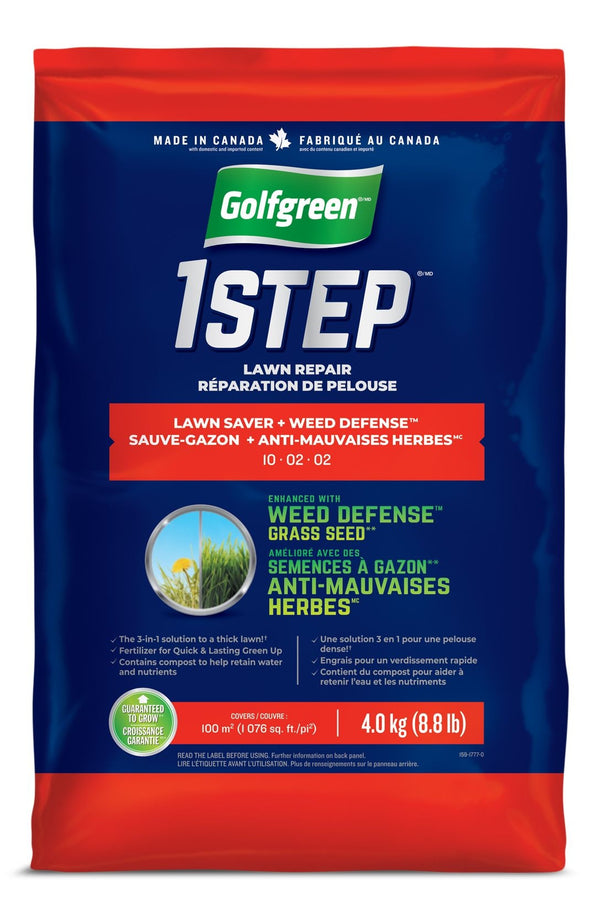 Golfgreen 1-Step Lawn Saver + Weed Defense 10-02-02 Grass Seed, 4-kg H9