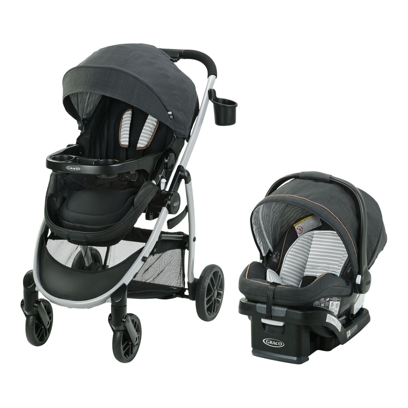 Graco Modes Pramette Travel System with SnugRide SnugLock 35 Lite DLX Infant Car Seat, Black X6