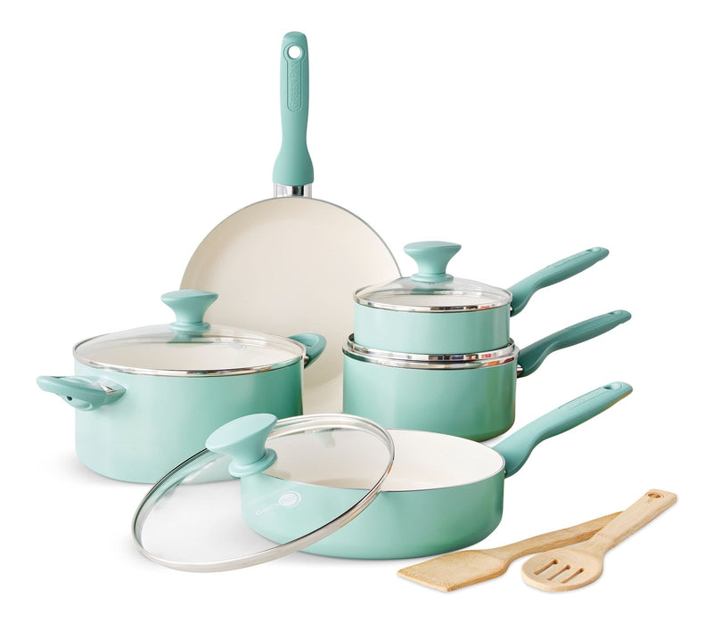 GreenPan Rio Ceramic Cookware Set, Dishwasher & Oven Safe, 11-pc A8