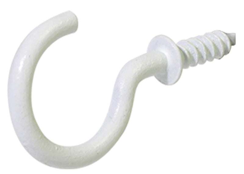 Hillman Steel Vinyl Mug Cup Hooks, Screw-In, White, 7/8-in, 40-pk R2