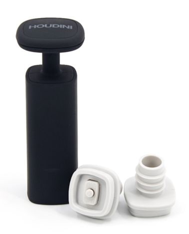 HOUDINI Wine Vacuum Preserver with Bottle Stopper, Black A0