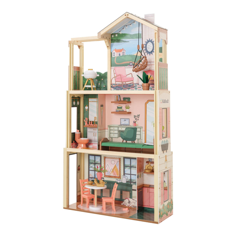 KidKraft Three Story Collapsible Click N Play Wooden Dollhouse for Ages 4+ G3