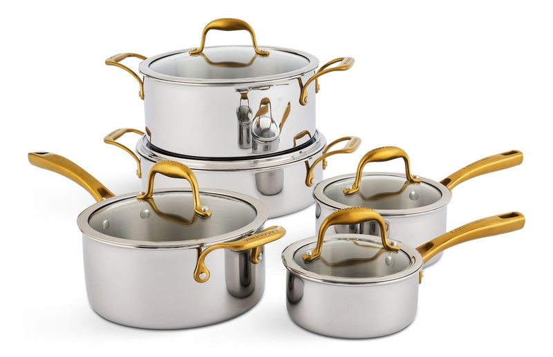 Lagostina Finezza 5-Ply Clad Stainless Steel Cookware Set, 10-pc W6