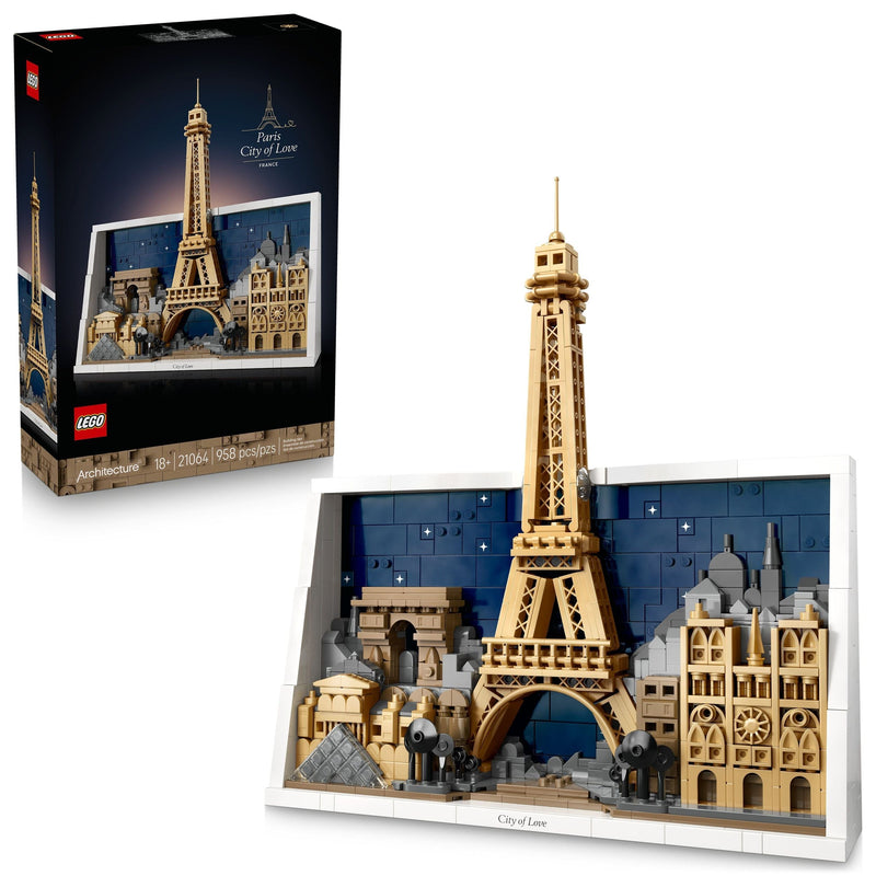 LEGO Architecture Landmarks Paris – City Of Love Building Set - 21064, 958-pcs, Ages 18+ G8
