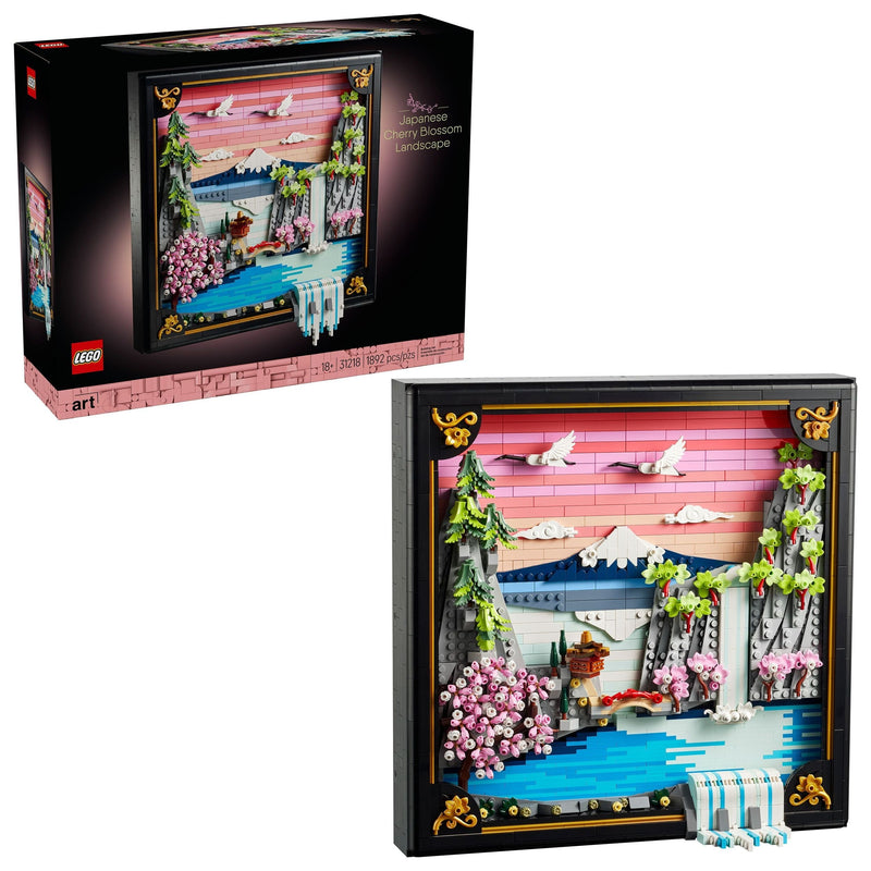 LEGO Art Japanese Cherry Blossom Landscape Framed 3D Art Building Set - 31218, 1892-pcs, Ages 18+ A7