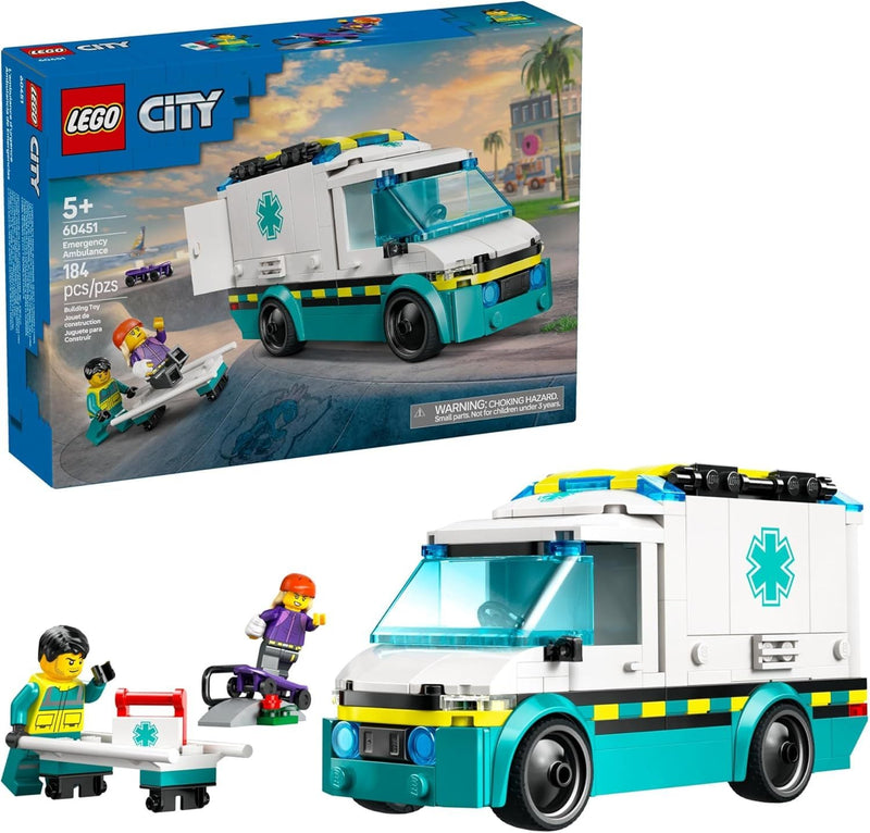 LEGO City Emergency Ambulance - 60451, 184-pcs, Ages 5+ X3