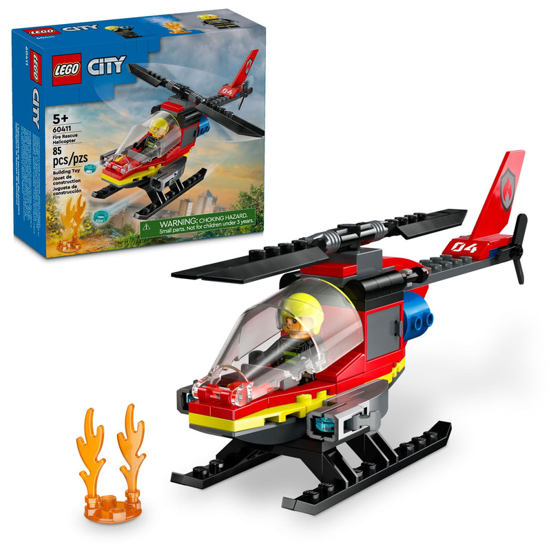 LEGO City Fire Rescue Helicopter - 60411, 85-pcs, Ages 5+ T4