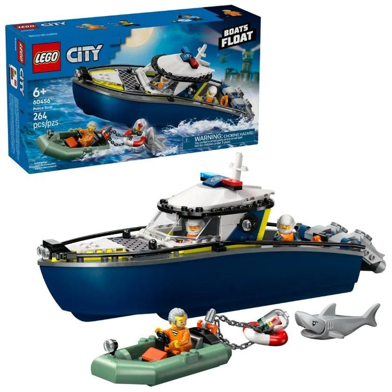 LEGO City Police Boat Chase - 60456, 264-pcs, Ages 6+ G6