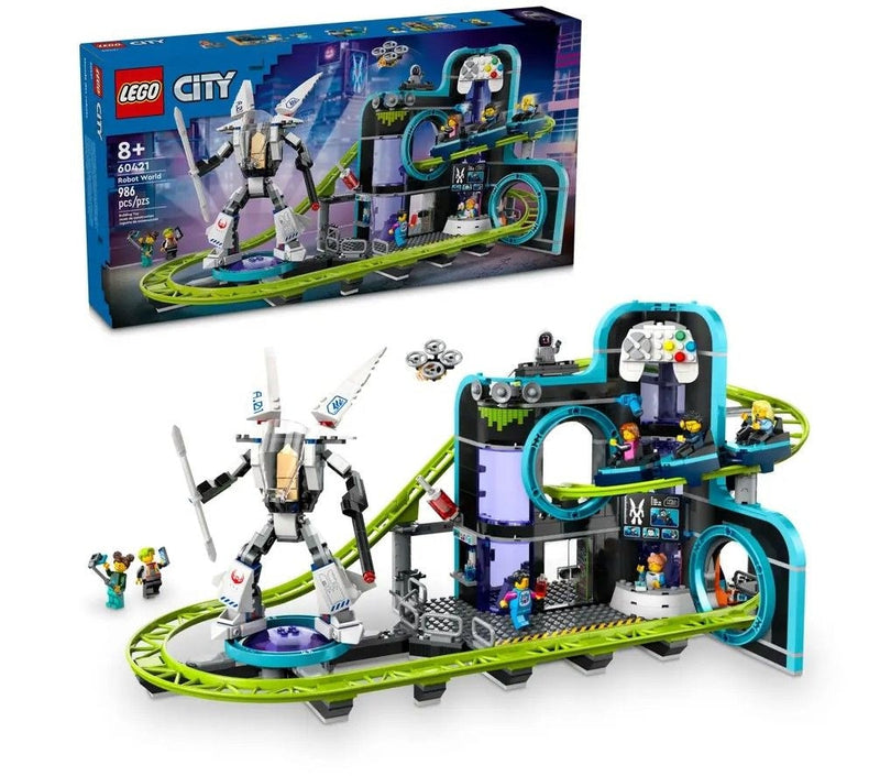 LEGO City Robot World Roller-Coaster Park Building Set - 60421, 986-pcs, Ages 8+ D1