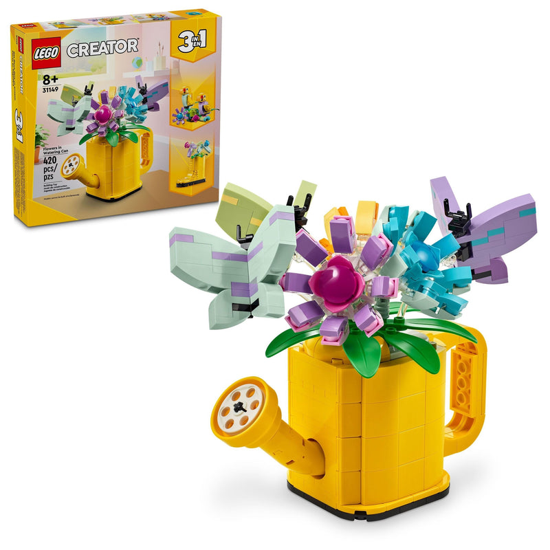 LEGO Creator 3-in-1 Flowers in Watering Can - 31149, 420-pcs, Ages 8+ U6