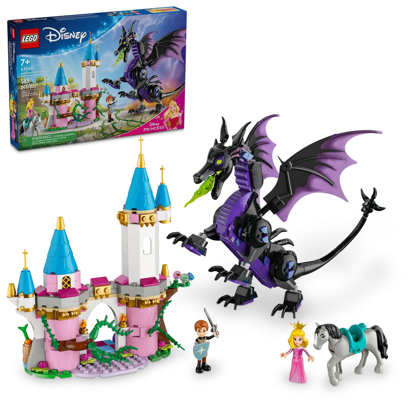 LEGO Disney Princess Maleficent’s Dragon Form and Arora's Castle Toy Building Set, 43240, 583-pc, Ages 7+ I9
