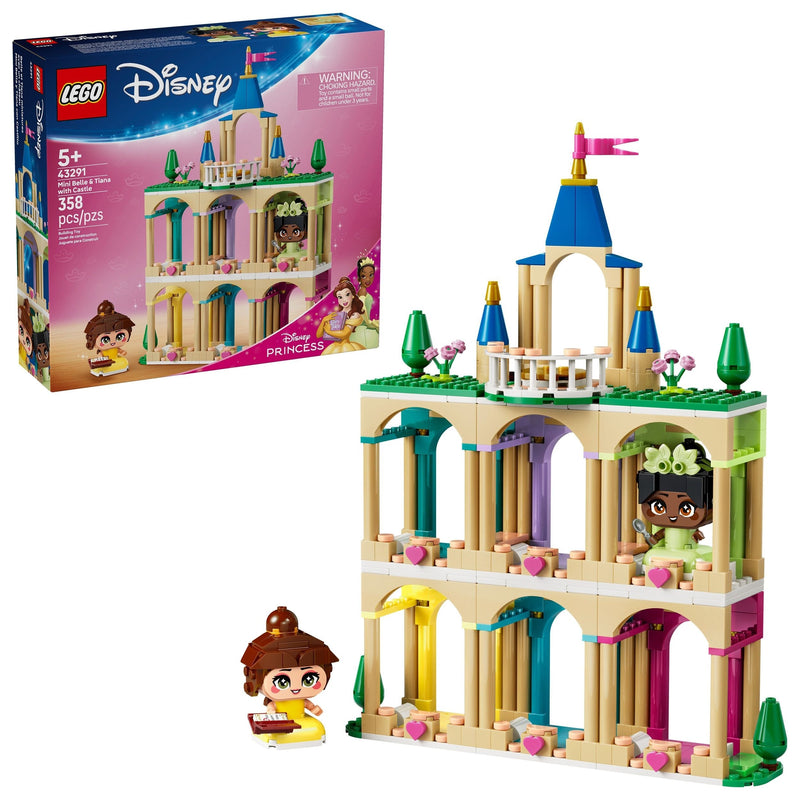 LEGO Disney Princess Mini Belle & Tiana with Castle Toy Building Set - 43291, 358-pcs, Ages 5+ Z9