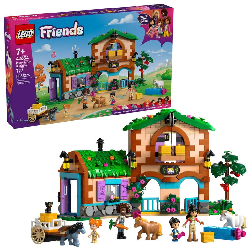 LEGO Friends 42654 Pony Ranch and Stable for Ages 7+, 727-pc J4