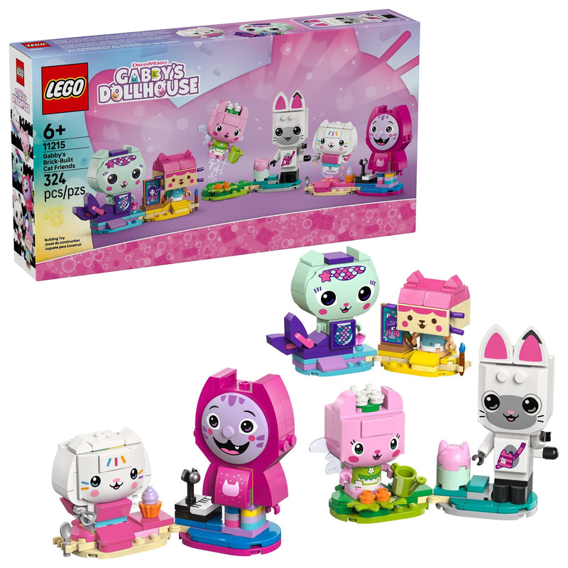 LEGO Gabby's Dollhouse Gabby's Brick-Built Cat Friends - 11215, 324-pcs, Ages 6+ V4