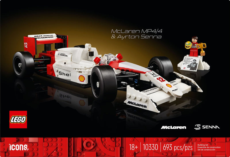 LEGO Icons McLaren MP4/4 & Ayrton Senna Race Car- 10330, 693-pcs, Ages 18+ I9
