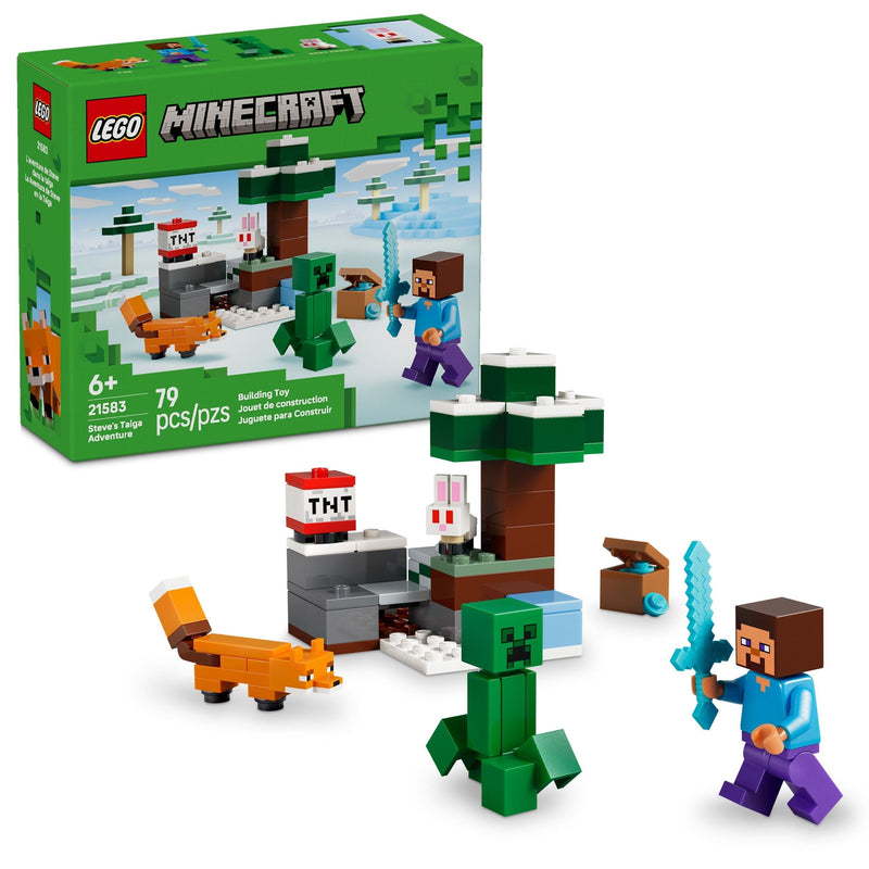 LEGO Minecraft Steve’s Taiga Adventure Toy Building Set - 21583, 79-pcs, Ages 6+ C3