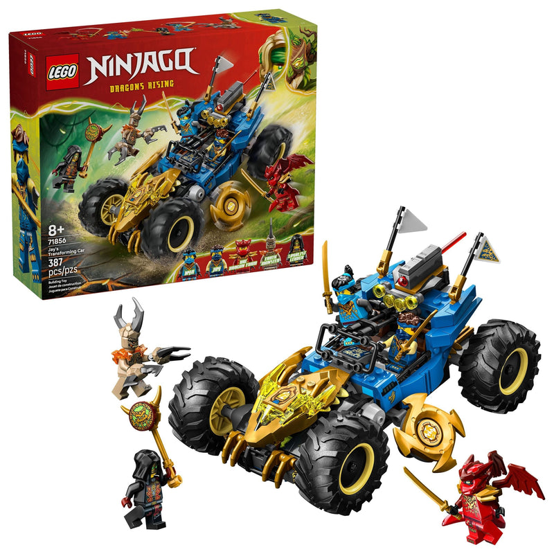 LEGO Ninjago Jay’s Transforming Car Toy Building Set - 71856, 387-pcs, Ages 8+ Q9