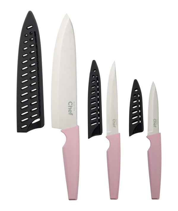 Master Chef Knife Set with Colour Soft Touch Handle, 3-pc Y5
