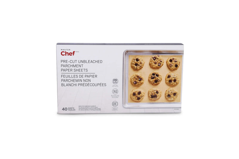 Master Chef Non-Bleached Pre-Cut Parchment Paper, 27-cm x 30-cm, 40-pk I7