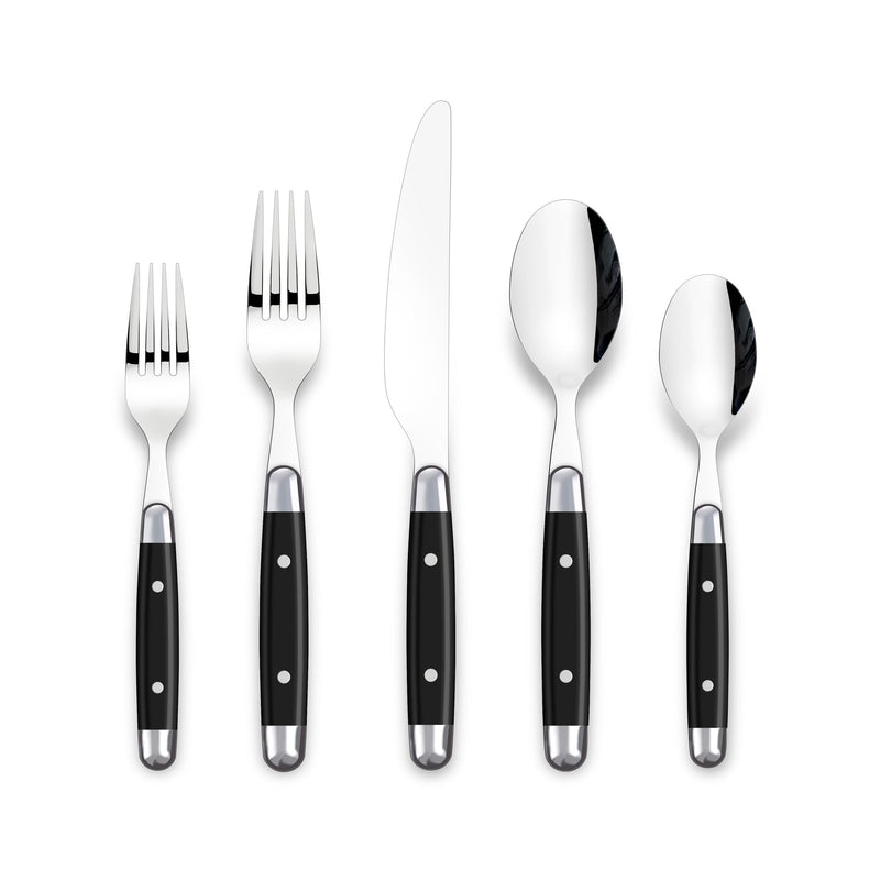 MASTER Chef Rivet Flatware Set, Serves 4, 20-pc, with Caddy W3