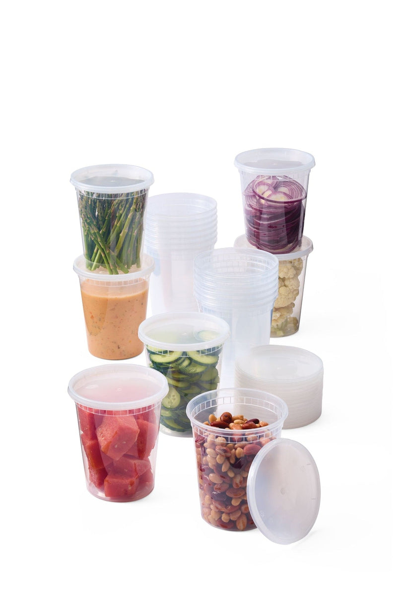 Master Chef Round Plastic Deli-Style Food Storage Container Set, 32-oz, 40-pc H1