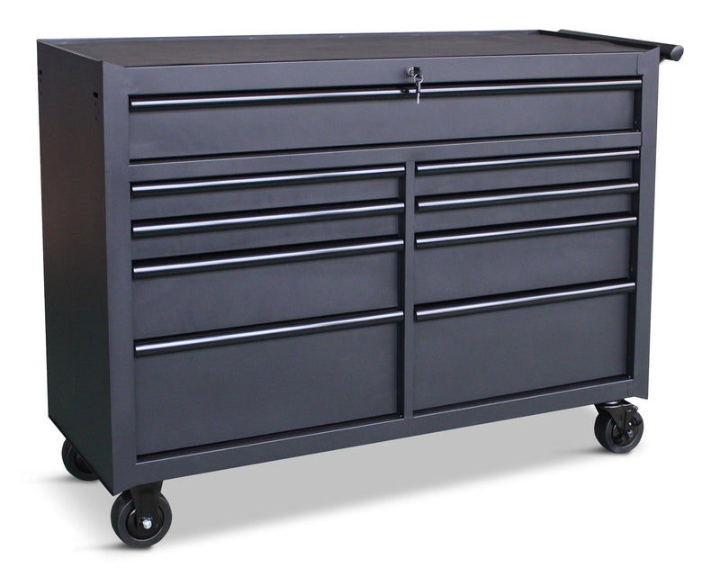 Mastercraft Rolling Tool Storage Cabinet with 9 Drawers, Black, 52-in A5