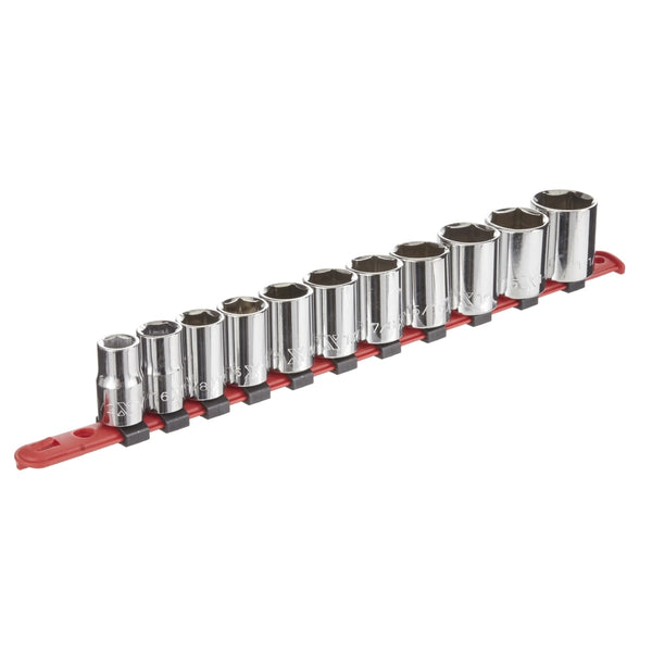 MAXIMUM 1/2-in Drive 6 Pt. Socket Set, SAE, Nickel-Chrome Plating, 11-pc L5