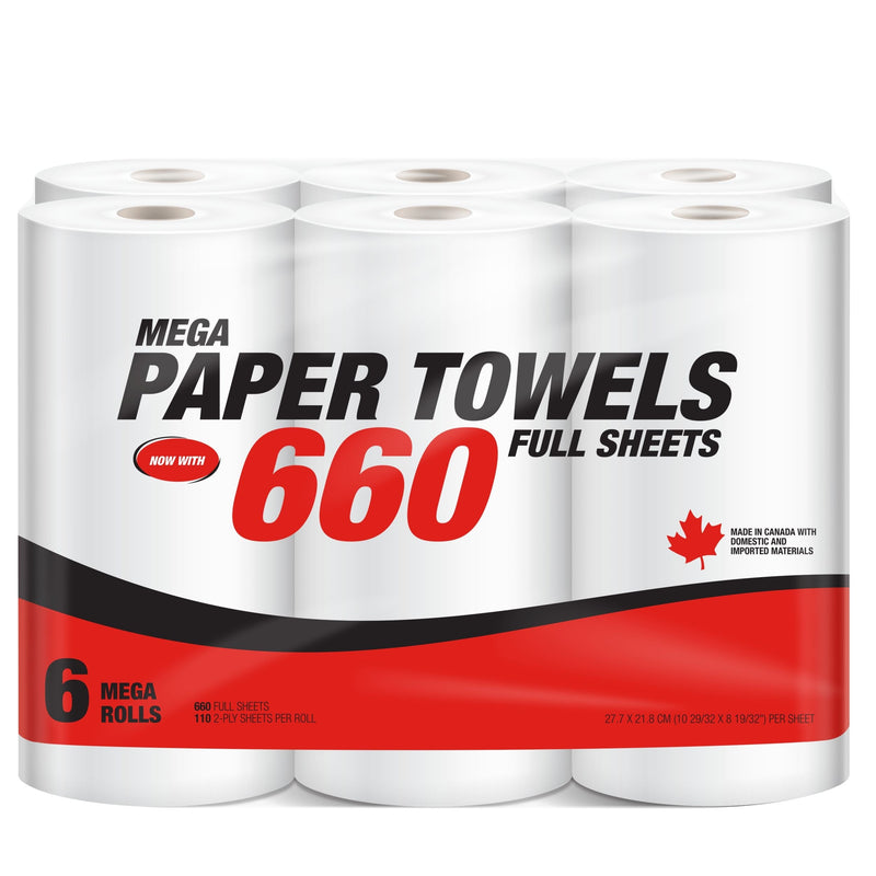 Mega-Format Roll Paper Towel, 2-ply, Full Sheets P2
