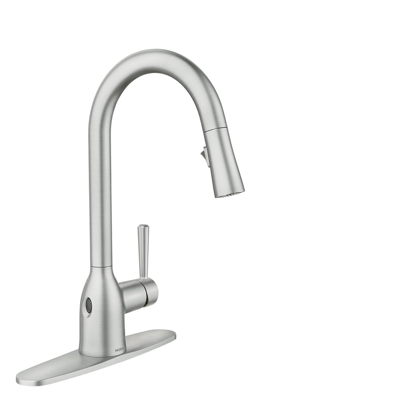Moen Adler Single Handle Kitchen Faucet with Motionsense, Spot Resist Stainless C9